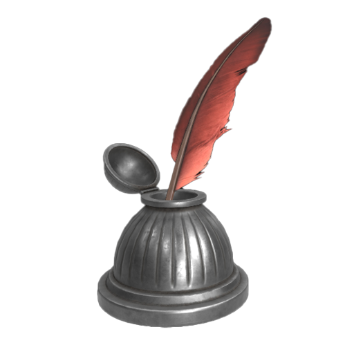 Inkwell with Feather Pen