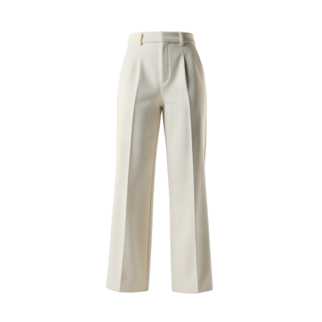 Wide-Leg Cream Trousers