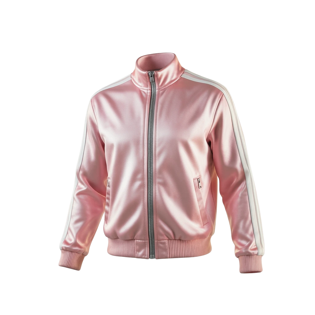 Pink Satin Track Jacket