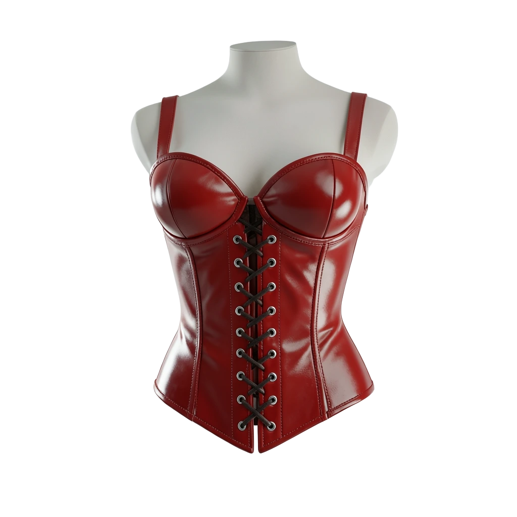 Red Vinyl Corset Top