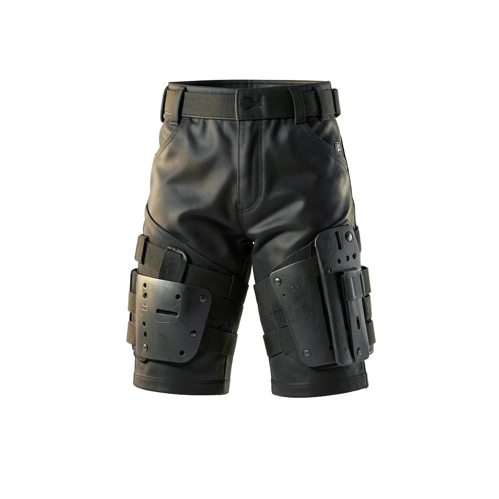 Black Armored Micro Shorts