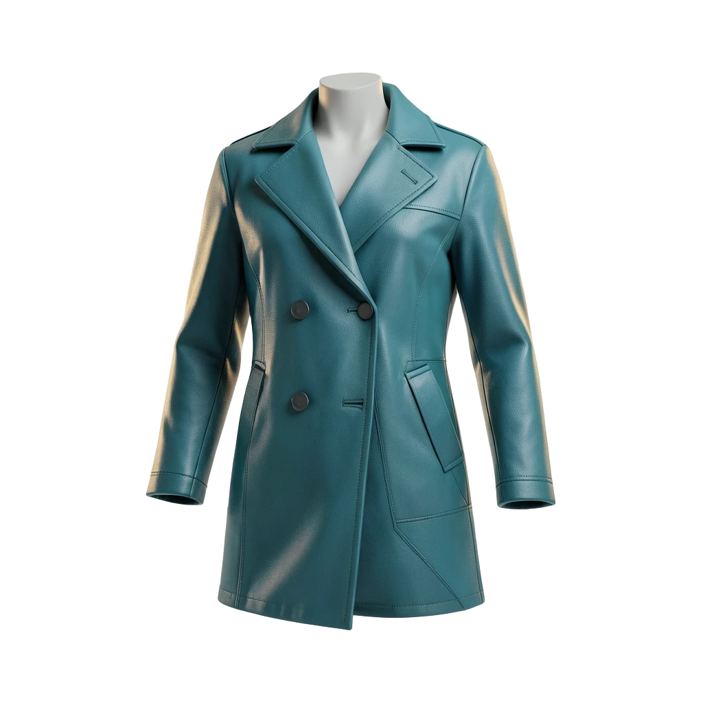 Teal Asymmetric Tech Coat