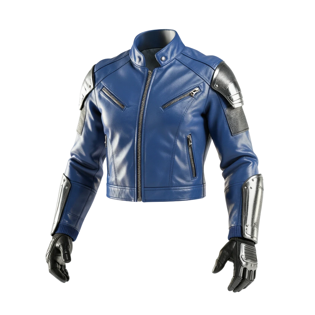 Cobalt Cropped Moto Jacket