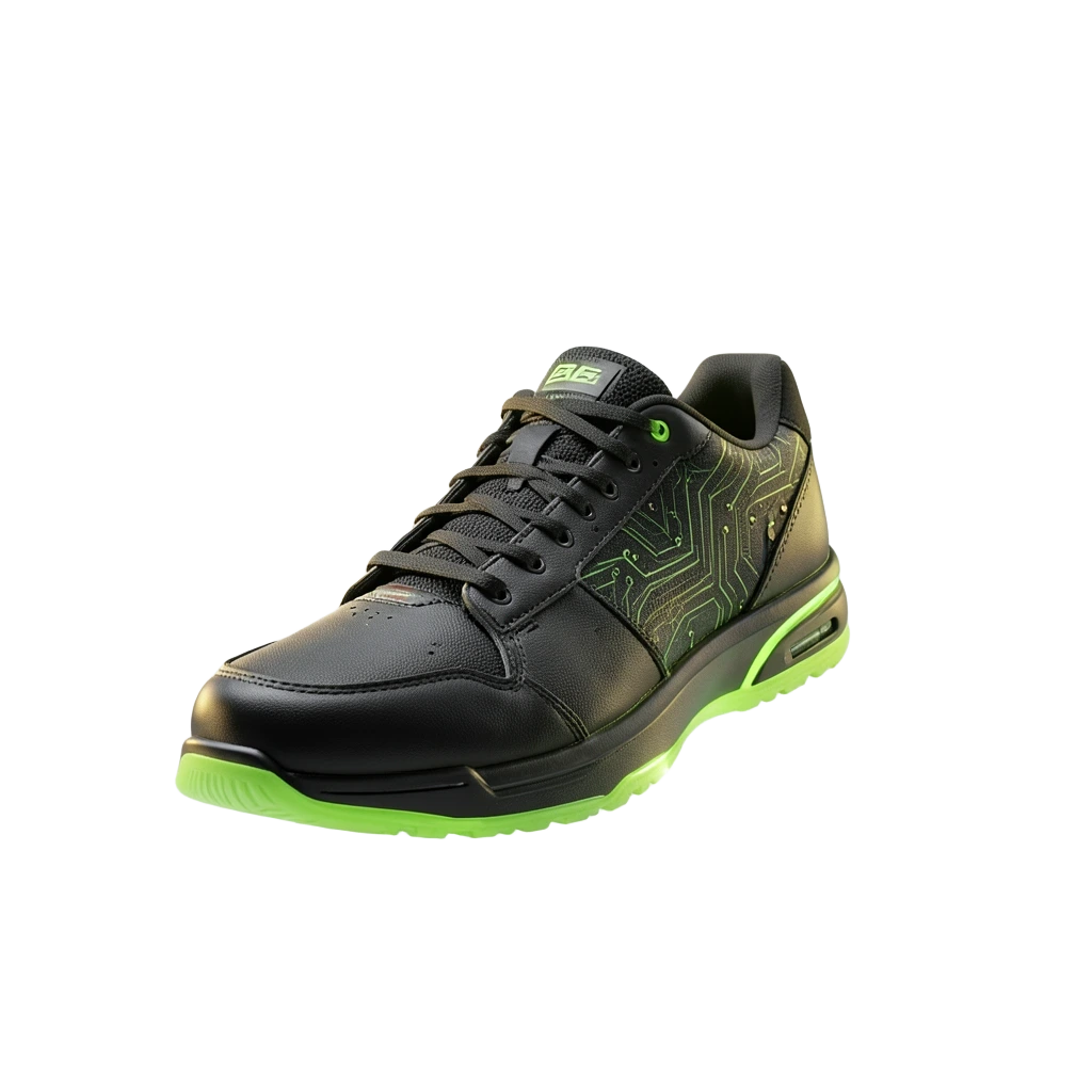 Black Glow-Sole Sneakers