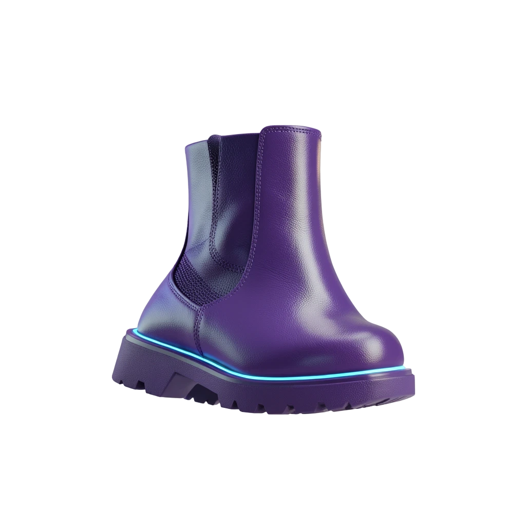 Purple Neon Ankle Boots