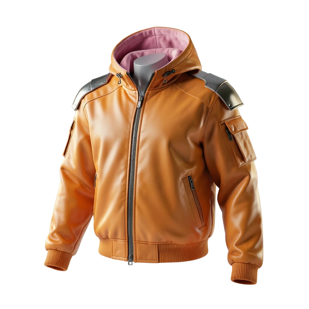 Orange Oversized Tech Bomber