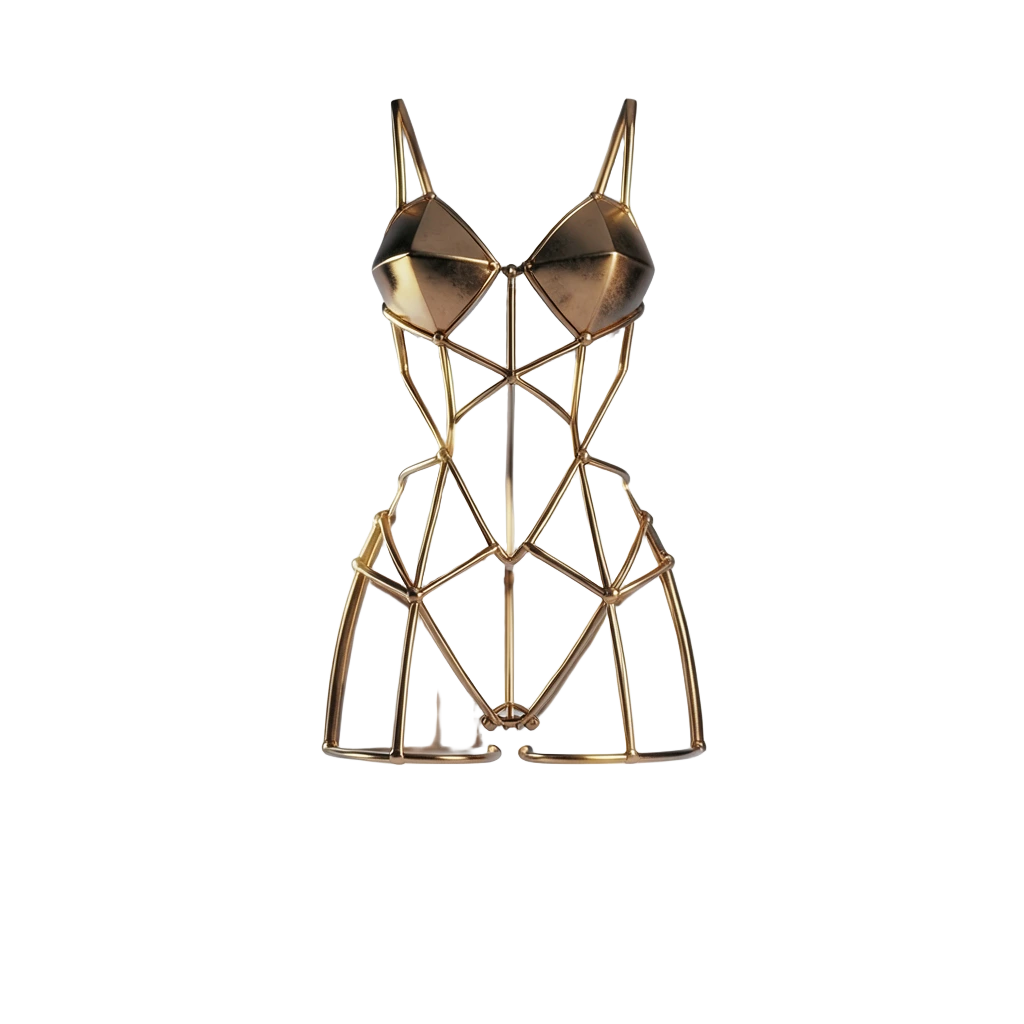 Gold corset harness