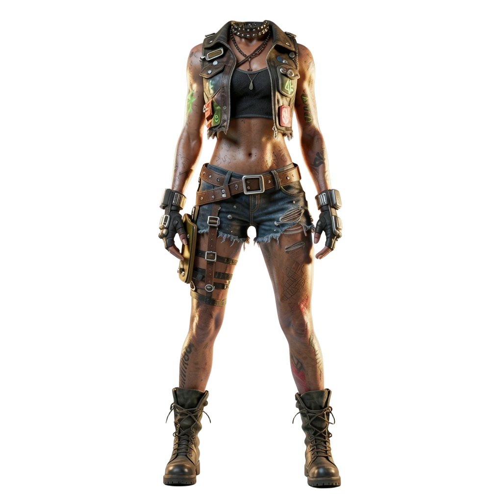 Tactical look with belts and shorts